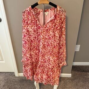J. Crew Factory Pink Floral Dress